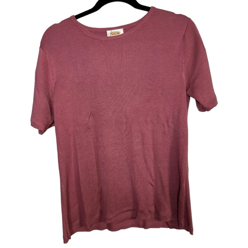 Talbots Pink Mauve Short Sleeve Top 100% Silk Size Medium